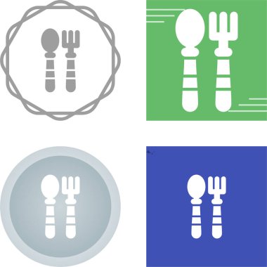 kaşık ve çatal simgeleri ayarlandı, vektör illüstrasyon tasarımı