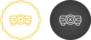 Beyaz arkaplanda izole edilmiş projektör simgesi seti, vektör illüstrasyonu   