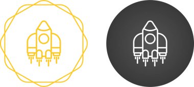  Roket simgesi beyaz arkaplanda izole edildi. Vektör.