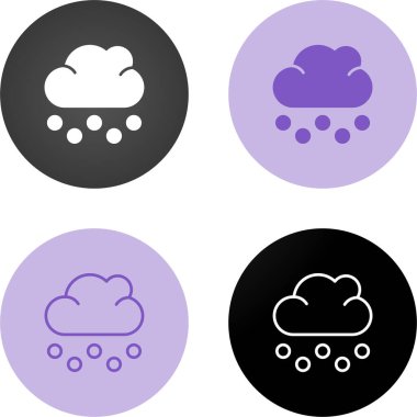 bulut ve yağmur simgesi basit düz bir illüstrasyon