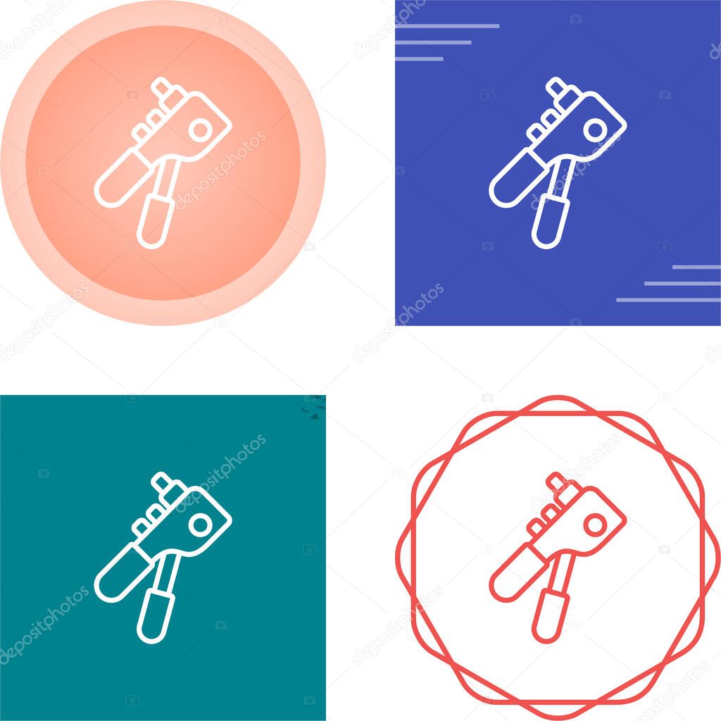 Rivet Gun Line Icon. Linear Style Sign for Mobile Concept and Web Design. Rivet Gun Tool Outline Vector Icon. Symbol, Logo Illustration. Vector Graphics