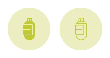 USB simge vektörü. Flaş bellek simgesi beyaz arkaplanda izole edildi.