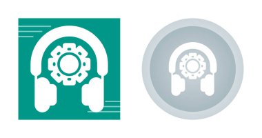 Vites simgeli kulaklık seti, vektör illüstrasyonu