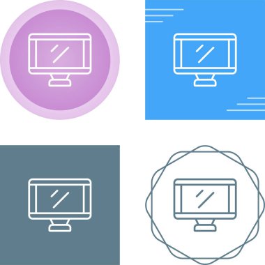 bilgisayar monitörü web simgesi vektör illüstrasyonu