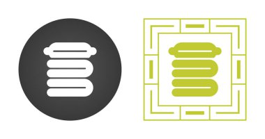 Beyaz arkaplanda parlak çizgi simgeleri, yer altı ısıtıcısı