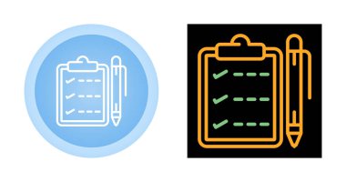 Kalem simgelerine sahip kontrol listesi, vektör illüstrasyonu 