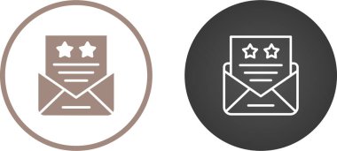 Yıldız simgelerinin oluşturulduğu zarf harfi, vektör illüstrasyonu