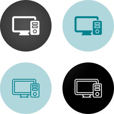 Bilgisayar simgesi ayarlandı. Bilgisayar masaüstü vektör simgeleri, pc simgeleri. 