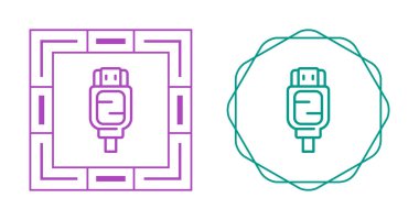Hdmi Vektör Simgesi Beyaz Arkaplanda izole edildi. Yüksek Kaliteli Düz Stil Modern Görüntü Yüksek Tanımlı Kablo Sembolü