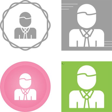 Erkek Karakter Simgesi İlerle Yüzleşen Beyaz Arkaplanda İzole Edildi 