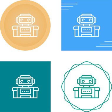 Beyaz arkaplanda izole edilmiş robot simgeleri