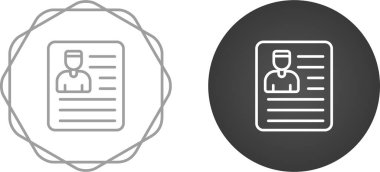 çizgi kimlik kartı simgeleri beyaz arkaplanda izole edildi. vektör illüstrasyonu