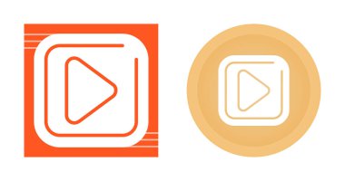 Yuvarlak kenarlı Kare Vektör Oynat Simgesi Simgesi