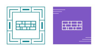 Beyaz arkaplanda izole tuğla duvar simgeleri kümesi, vektör illüstrasyonu 