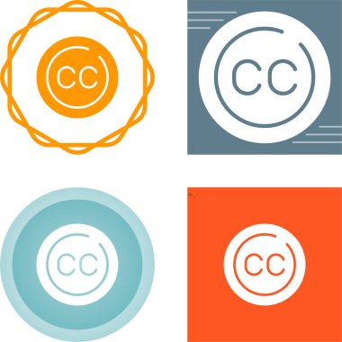 Basit Altyazı Simgesi. CC Simgesi. Beyaz Arkaplanda Vektör Resimleri 