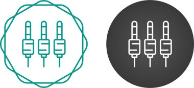 bağlantı için video kabloları, simgeler ayarlandı, vektör illüstrasyonu