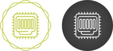 bilgisayar çipi simgeleri ayarlandı, vektör illüstrasyonu basit tasarım