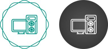 Masaüstü Bilgisayar Modern Simgesi Beyaz Arkaplanda İzole Edildi