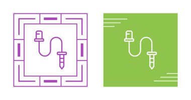 Beyaz arkaplanda ses kriko simgesi izole edildi. Bağlantı ses ekipmanları için ses kablosu