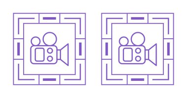 video kamera simgeleri ayarlandı, vektör illüstrasyonu