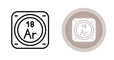 Argon kimyasal element simgeleri vektör illüstrasyonu