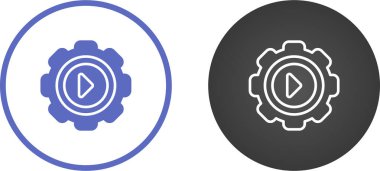 Beyaz arkaplan, vektör illüstrasyonunda çalma ayarları simgeleri           