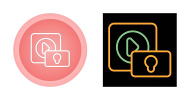 Video oynatıcıları beyaz arkaplanda simgeleri kilitledi, vektör yanılsaması  