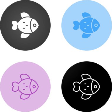 Balık simgeleri vektör çizimi 