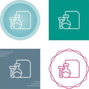 Laboratuvar şişeleri ve belge sembollerinin yer aldığı renkli bilim simgeleri 