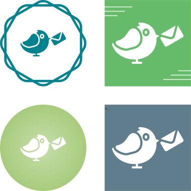 Harf logo vektör dizaynlı kuş