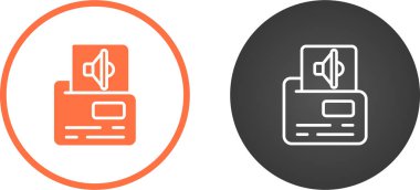 Beyaz arkaplan, vektör illüstrasyonundaki dizin simgelerinde ses dosyaları kümesi        