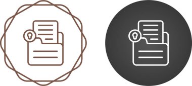 Belge kilit simgeleri ayarlandı, vektör illüstrasyonu 