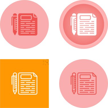 belge simgeleri ayarlandı, vektör illüstrasyonu basit tasarım