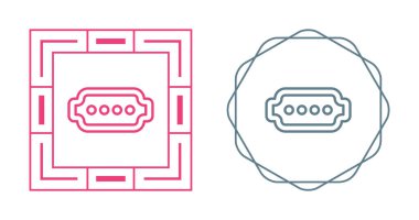 vga port simgeleri beyaz arkaplanda izole edildi.