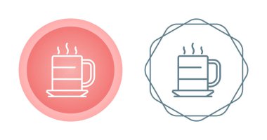 Sıcak kahve fincanı simgeleri beyaz arkaplanda izole edilmiş.