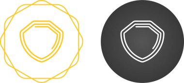 Kalkan simgeleri beyaz arkaplanda izole edildi, vektör illüstrasyonu