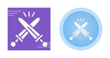 Çizgiyi aşan kılıç simgesi. vektör illüstrasyonu 