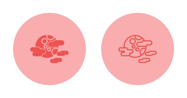 Bulutlu dolunay, hava durumu ikonları hazır. Vektör illüstrasyonu