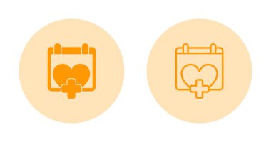 Beyaz arkaplanda tıbbi simgeleri olan takvimler kümesi, vektör illüstrasyonu   