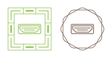 Hdmi Port Hattı Simge Vektörü. Hdmi Liman İşareti. İzole Bağlantı Sembolü 