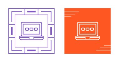 Minimalist ve modern tasarımı olan basit dizüstü bilgisayar vektörü