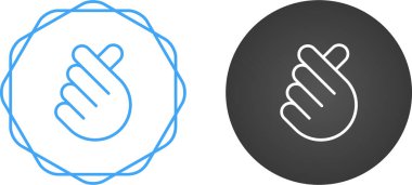 El yapımı Mini Kalp Sembol Simgesi. Mini Parmak Kalp Çizgisi Simgesi. Love Icon Vektör İllüstrasyonuyla El