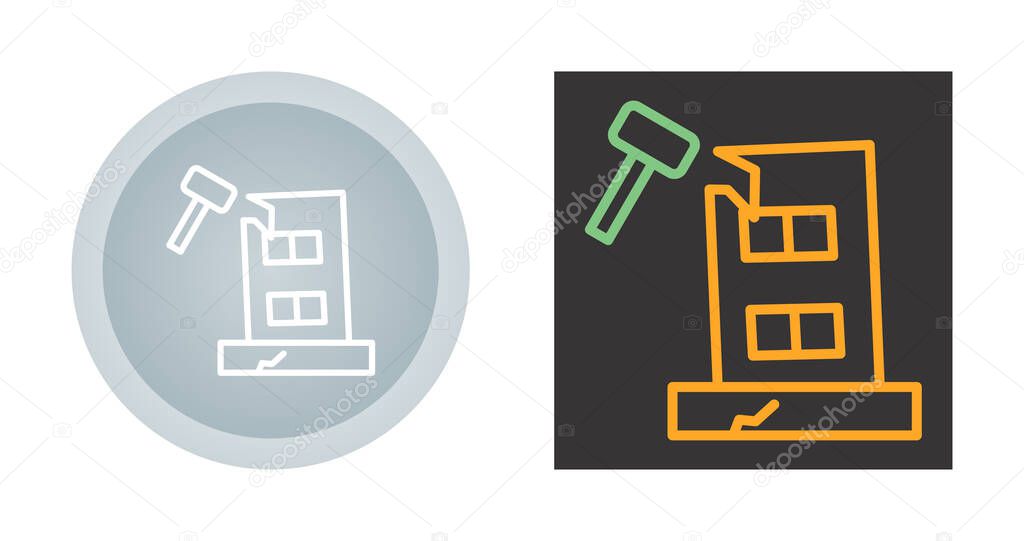 Building Dismantling Vector Icon. Demolition Sign. Isolated Symbol Illustration