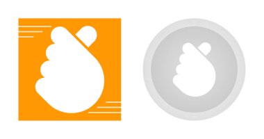 El yapımı Mini Kalp Sembol Simgesi. Mini Parmak Kalp Çizgisi Simgesi. Love Icon Vektör İllüstrasyonuyla El