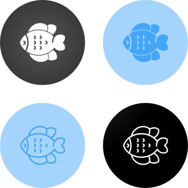 Balık Icons set, vektör çizim
