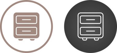 Çekmece simgeleri, vektör illüstrasyonlu dolap