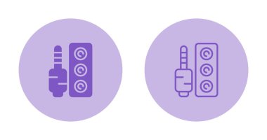 Ses Portları web simgesi vektör illüstrasyonu