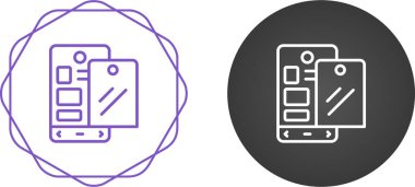 akıllı telefon belgesi web simgesi vektör illüstrasyonu