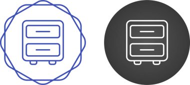 Çekmece simgeleri, vektör illüstrasyonlu dolap