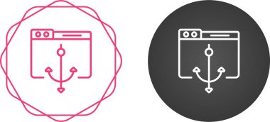 Beyaz arkaplanda izole edilmiş web sayfaları ve sunucu simgeleri, vektör illüstrasyonu   